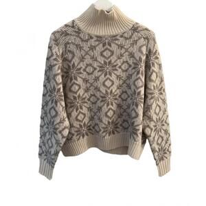 NEW ALLUDE women's mockneck sweater in alabaster/fresh pepper